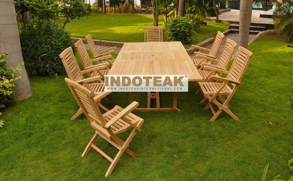 Teak Dining Chairs And Extending Table Patio Furniture Sets